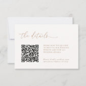 Minimalist Details & QR Code Wedding RSVP Card (Voorkant)