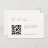 Minimalist Details & QR Code Wedding RSVP Card (Voorkant / Achterkant)