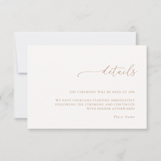 Minimalist Details & QR Code Wedding RSVP Card (Voorkant)