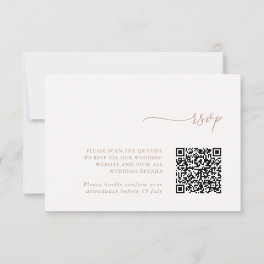 Minimalist Details & QR Code Wedding RSVP Card (Achterkant)