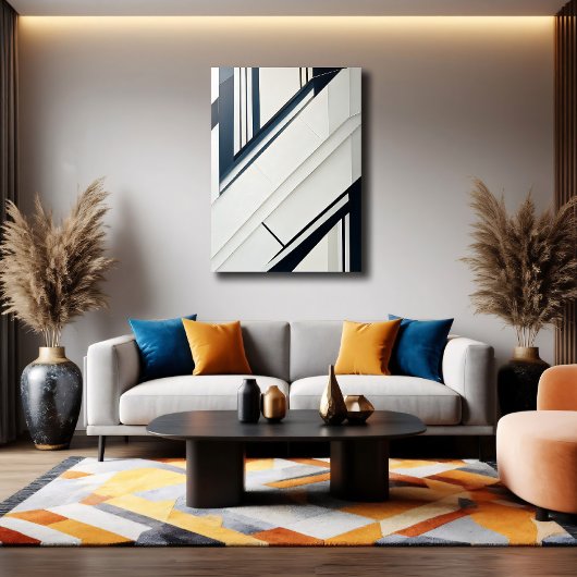 Minimalist Diagonal Geometry Canvas Afdruk