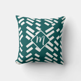 Minimalist Diagonal Striped Pattern, Monogram Kussen