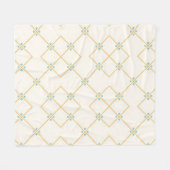 Minimalist Diamond Grid with Dots Fleece Deken (Voorkant (Horizontaal))