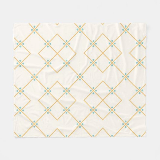 Minimalist Diamond Grid with Dots Fleece Deken (Voorkant (Horizontaal))