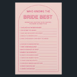 Minimalist die het beste vrijgezellenfeest kent flyer<br><div class="desc">Deze roze die het beste vrijgezellenfeest-spel kent en die ontworpen is om te coördineren met ons Collectie van het type Vet, is voorzien van de trendy en populaire boog met vetgedrukte tekst in roze & fuchsia accenten. Voor een meer geavanceerde aanpassing van dit ontwerp, bijvoorbeeld het wijzigen van de lay-out,...</div>