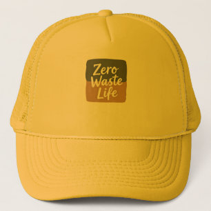 Minimalist Digital Graphic "Zero Waste Life" Handw Trucker Pet