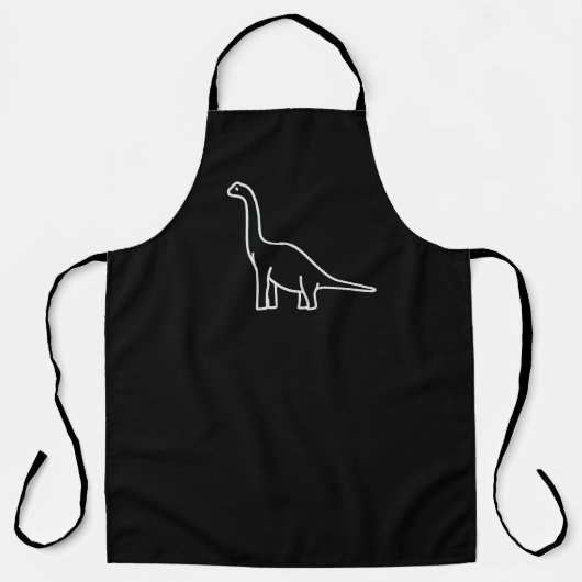 Minimalist Dinosaur Line Art – Cute Brachiosaurus Schort (Voorkant)
