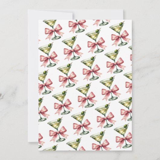 Minimalist Dirty Thirty Martini Roze Boog Verjaard Kaart (Achterkant)