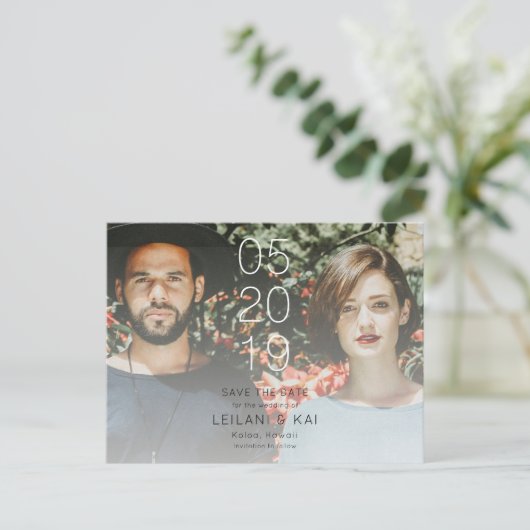 Minimalist Dive de datum foto Briefkaart (Staand voorkant)