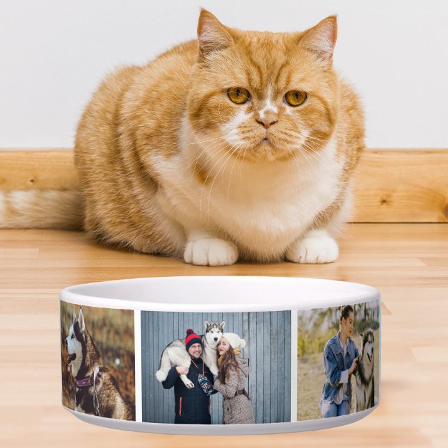 Minimalist Dog Cat Pet's Photo Food Water Drink Voerbakje (Creator heeft geüpload)