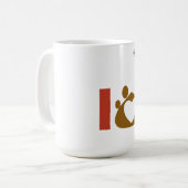 Minimalist Dog Dad Mug | Paw Print Heart Koffiemok (Voorkant links)