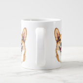 Minimalist Dog Face Outline Corgi Shepherd Mug Grote Koffiekop (Achterkant)