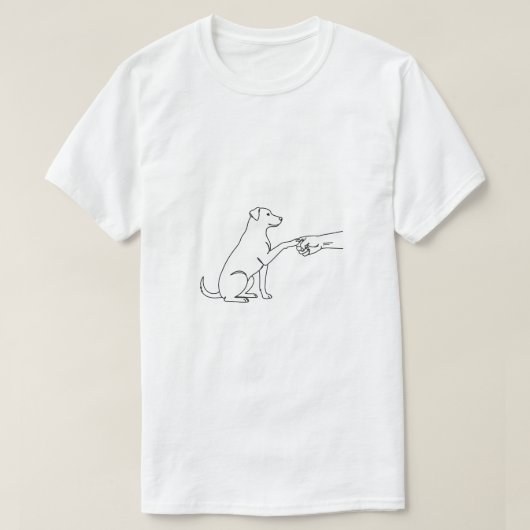 Minimalist dog Fist Bump Line Art T-Shirt for Men (Design voorkant)