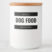 Minimalist DOG FOOD Label for Containers Voedselcontainer Etiket (Voorkant)