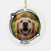 Minimalist Dog Mom Memorial Paw Print Keramisch Ornament (Voorkant)