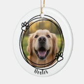 Minimalist Dog Mom Memorial Paw Print Keramisch Ornament (Links)