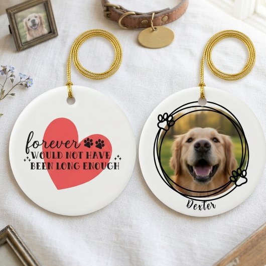 Minimalist Dog Mom Memorial Paw Print Keramisch Ornament