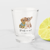 Minimalist Dog Pet Photo Wedding  Shot Glas (Voorkant)