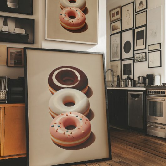 Minimalist Donut Aesthetic Wall Art Poster