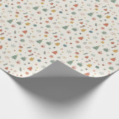 Minimalist Doodle-style Christmas Icons Cadeaupapier (Hoek)