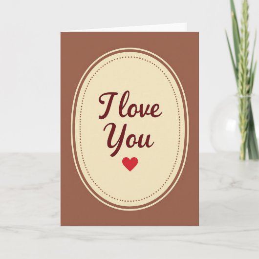 Minimalist Dotted I Love You Matte Card Kaart (Voorkant)
