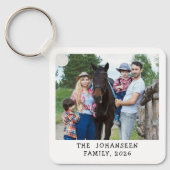 Minimalist Double Sided Family Photos Keepsake Sleutelhanger (Voorkant)