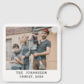Minimalist Double Sided Family Photos Keepsake Sleutelhanger (Achterkant)
