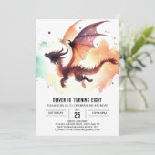Minimalist Dragon Birthday bewerkbaar Kaart (Staand voorkant)