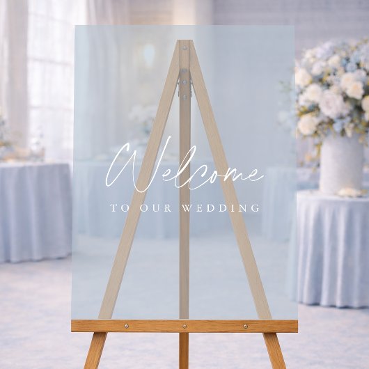 Minimalist Dusty Blue Acrylic Wedding Welcome Sign Acryl Bord