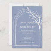 Minimalist Dusty Blue Arch Botanical Wedding (Voorkant)