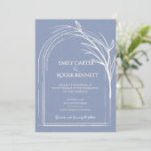 Minimalist Dusty Blue Arch Botanical Wedding (Staand voorkant)