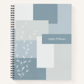 Minimalist Dusty Blue Botanical Journal Notebook Notitieboek (Voorkant)
