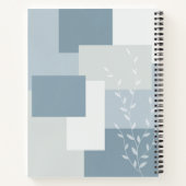 Minimalist Dusty Blue Botanical Journal Notebook Notitieboek (Achterkant)