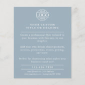 Minimalist Dusty Blue Business Logo Promotional Flyer (Achterkant)