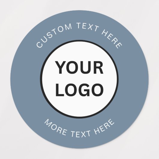 Minimalist Dusty Blue Custom Business Logo Labels (Design 2)