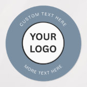 Minimalist Dusty Blue Custom Business Logo Labels (Design 1)