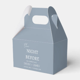 Minimalist Dusty Blue de nacht voor bruiloft Bedankdoosjes