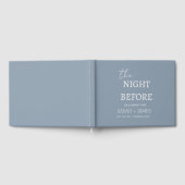Minimalist Dusty Blue de nacht voor bruiloft Gastenboek (Volledig)