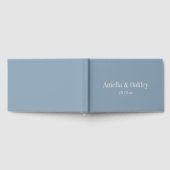 Minimalist Dusty Blue Elegant Wedding Custom Gastenboek (Volledig)