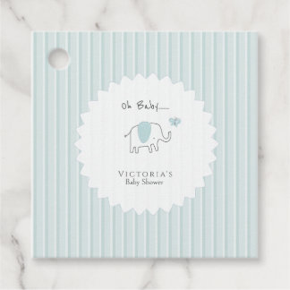  Minimalist Dusty Blue Elephant Baby Shower Bedankjes Labels