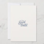 Minimalist Dusty Blue Floral Sketch Wedding  Kaart (Achterkant)