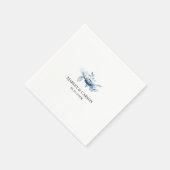 Minimalist Dusty Blue Floral Wedding Party Servet (Hoek)