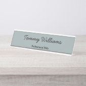 Minimalist Dusty Blue Professional Eenvoudig Bureau Naambordje (Voorkant)