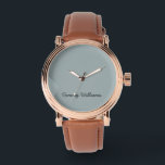 Minimalist Dusty Blue Professional Eenvoudig Horloge<br><div class="desc">Deze eenvoudige,  minimalistische kan worden gepersonaliseerd om een naam of een tekst van uw keuze op te nemen. Als u geen tekst wilt en liever een lege tekst wilt,  kunt u de tekst gewoon verwijderen.</div>