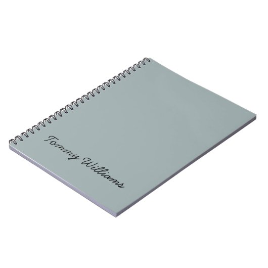 Minimalist Dusty Blue Professional Eenvoudig Notitieboek (Linkerzijde)