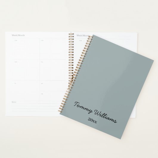 Minimalist Dusty Blue Professional Eenvoudig Planner (Display)