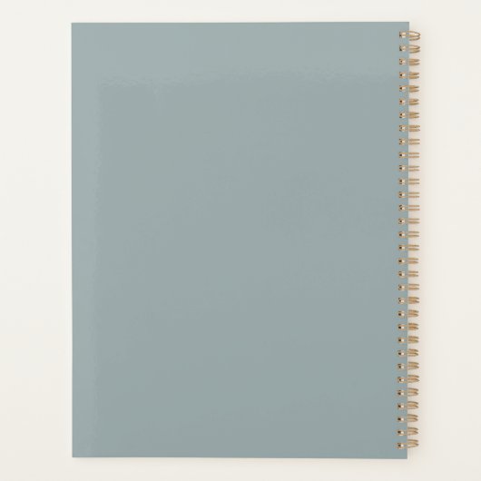 Minimalist Dusty Blue Professional Eenvoudig Planner (Achterkant)