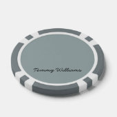 Minimalist Dusty Blue Professional Eenvoudig Poker Chips (Enkel)