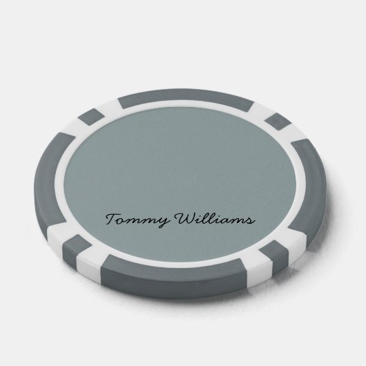Minimalist Dusty Blue Professional Eenvoudig Poker Chips (Enkel)