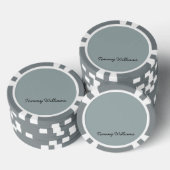 Minimalist Dusty Blue Professional Eenvoudig Poker Chips (Opstapeling)